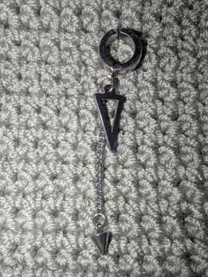 Silver Earring Clip Hoop with Pendant used