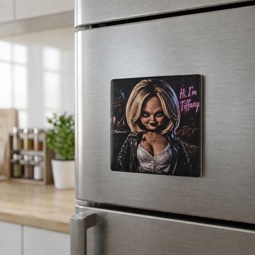 Bride of Chucky Tiffany Ceramic Fridge Magnet 57×57 mm new