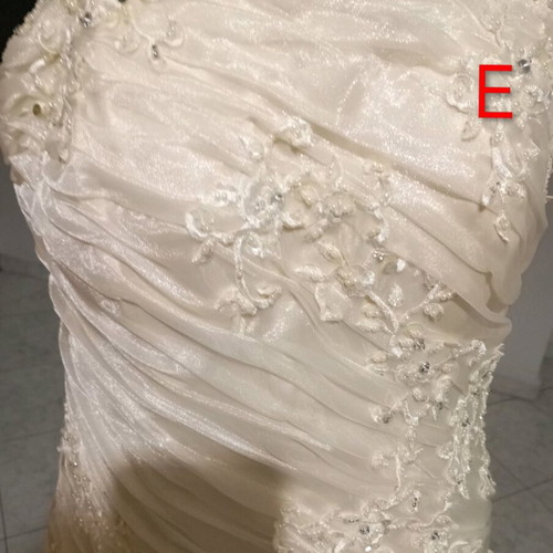 Ivory wedding dress satin fabric, embroidered tulle, size L 40 12, like new