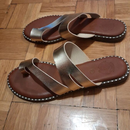 Athenais women's sandals like new, gold, size 41