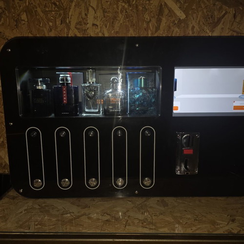Automatic perfume vending machine with touchscreen and coin acceptor