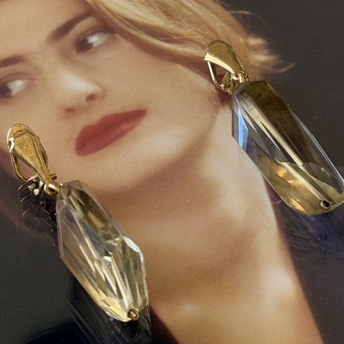 Smoky Quartz Earrings vintage, like new