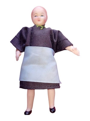 Vintage doll made of celluloid used, mid-20th century, 14 cm