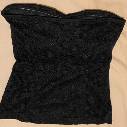 Top strapless lace blouse used, size M, black