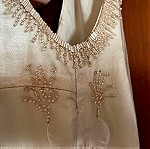  Silk & Soie Top embroidery. Haute Couture. Βιντάζ Επώνυμη Μπλούζα Νο S-M Κεντημένη από δυο πλευρές. 100% Μετάξι