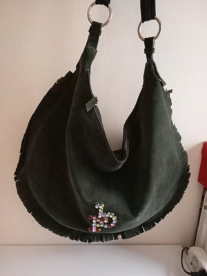 RoccoBarocco souede shoulder bag used, cypress color