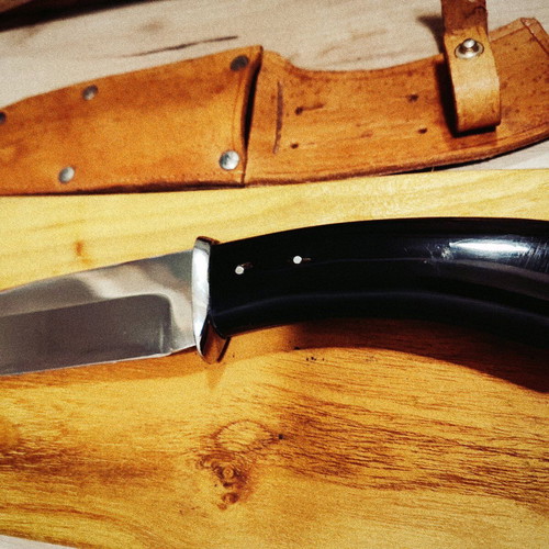 Collector's massive hunting knife new with buffalo horn handle