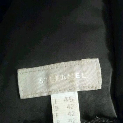 Stefanel Satin Jacket with Fur like new, black, size S