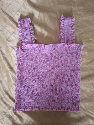 Ροζ τοπ Pieces σαν καινούργιο, μέγεθος XS έως M