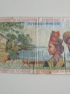 Χαρτονόμισμα Γαλλικές Αντίλες μεταχειρισμένο 50 francs 1964