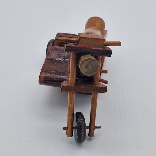 Vintage Handmade Wooden Motorcycle with Sidecar miniature used