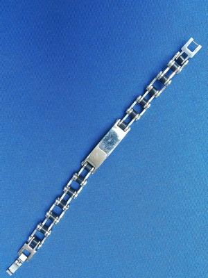 Bracelet used, stainless steel and rubber silver