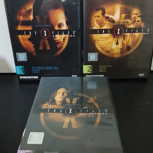 The X-Files DVD collection used, 27 discs from various seasons
