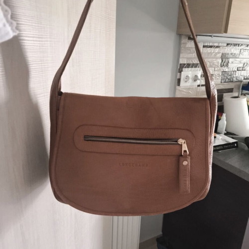 Longchamp leather shoulder bag brown like new