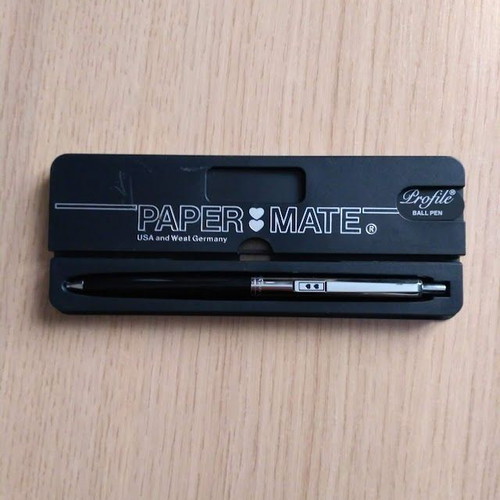 Paper Mate Double Heart Profile колекционна писалка с синьо мастило, като нова