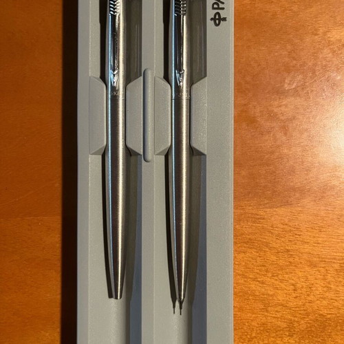 Parker Jotter pen and mechanical pencil set new, stainless steel