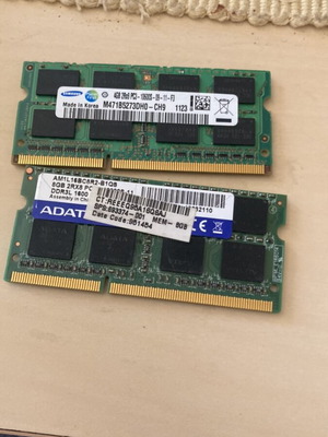 Memory modules used, various types