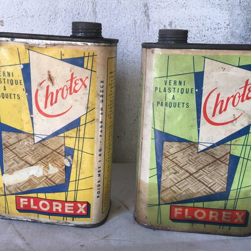 Chrotex metal packaging set 60’s with Florex varnishes used