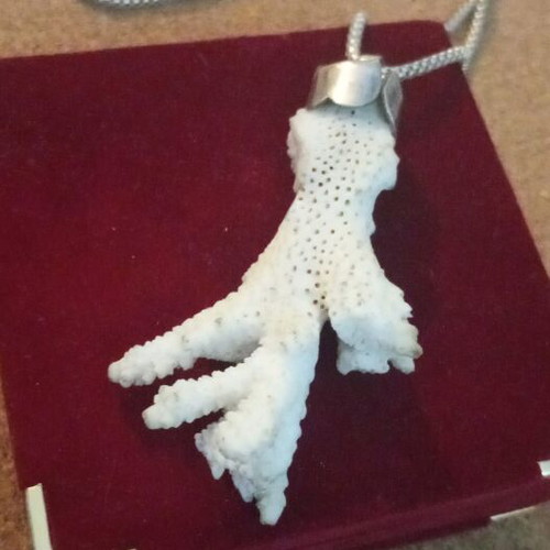 Lalaunis silver pendant 925 with natural coral used