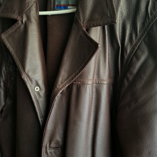 Leather vintage jacket like new, relaxed fit, size M, brown