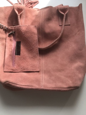 Leather tote bag shoulder pink like new