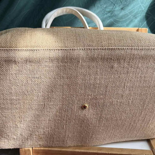 Le Sable hand bag used, raffia, beige
