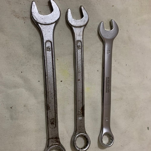 Set of used combination wrenches