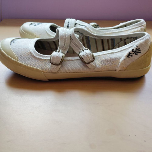 TBS women's ballerina shoes size 40 used, black and beige