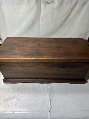 Wooden desk box with painting used, with secret compartments