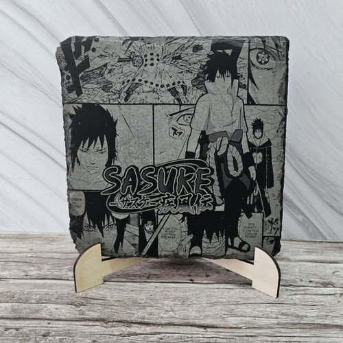 Engraved Sasuke Uchiha Naruto volcanic stone tile new