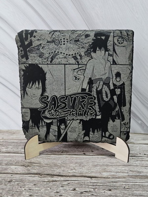 Engraved Sasuke Uchiha Naruto volcanic stone tile new