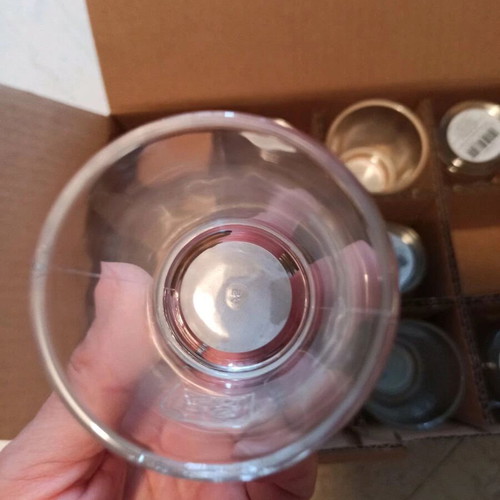 Set of 9 Heart & Home transparent candlesticks for tealights new