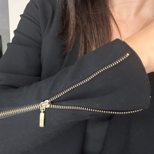 IF crop jacket used, size S, black and white