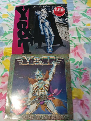 Y & T vinyl records like new, In Rock We Trust 1984 and Down for the Count 1985