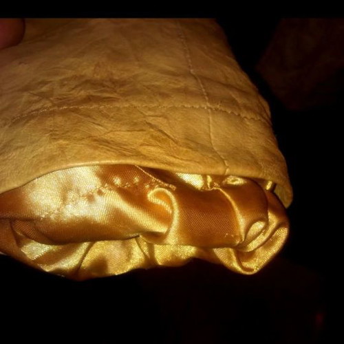 Lynne leather jacket used, beige bomber with fur hood