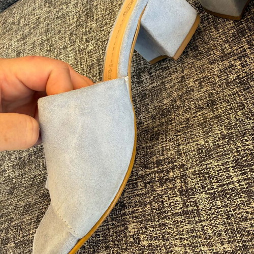Stefania suede women's mules, size 37, turquoise