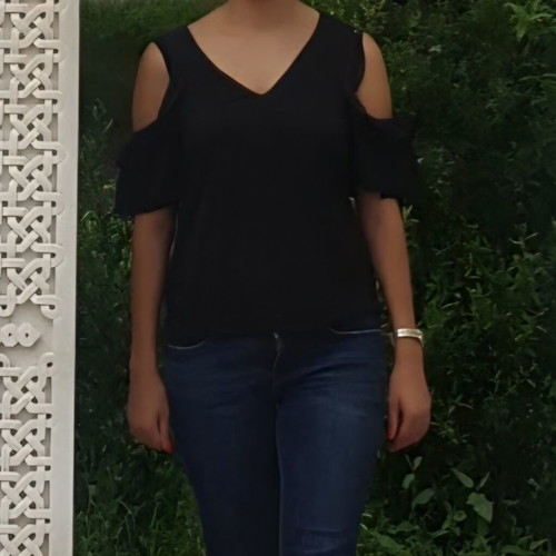 Off Shoulder Summer Blouse black, size S, used