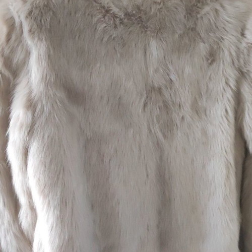 Forever21 synthetic fur coat, beige, size L