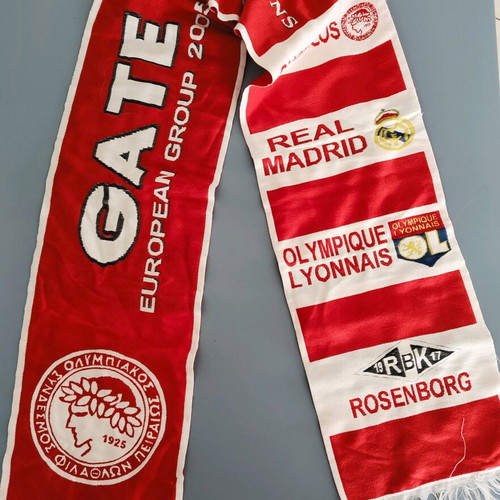 Olympiacos Gate 7 scarf used, Champions League 2005-06
