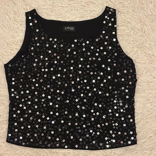 Sleeveless blouse used, black, medium/large/x-large with zipper
