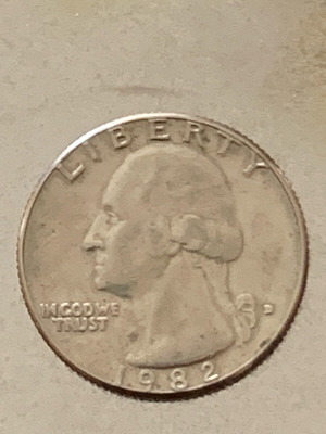 Quarter dollar coin 1982 new
