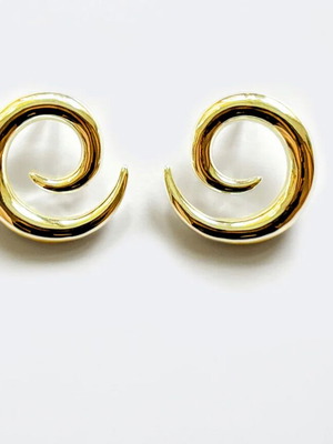 Poem Objects Spiral Earrings Gold 18 K Brand New