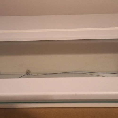 Wall-mounted showcase white lacquer with glass front like new