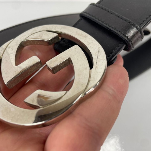 Gucci leather belt 85 cm used, black