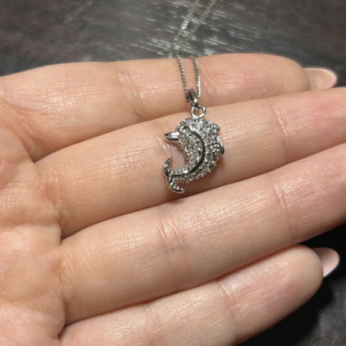 Dolphin Necklace like new, silver color