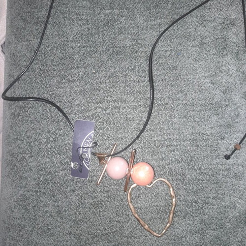 Necklace new with tag, beige and orange