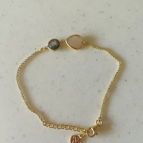 Oxette silver bracelet gold plated with crystals, like new