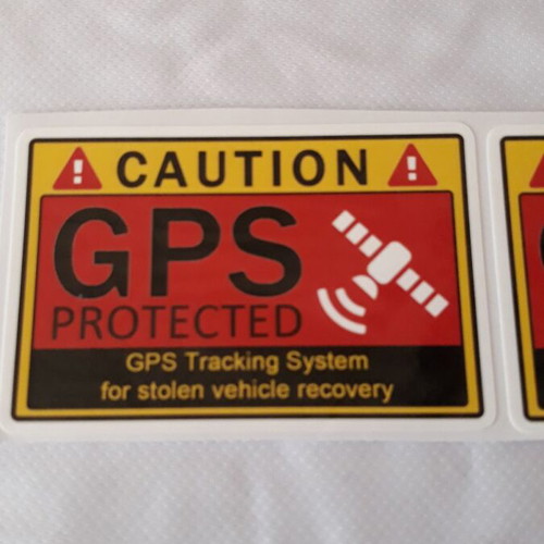 Vehicle protection GPS stickers set of 2 new, indelible and waterproof