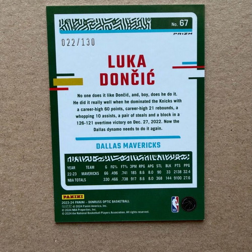 Panini Optic Luka Doncic like new /130