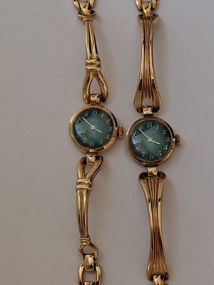 Silver Gren Dai women's watches new, set of 2, green and gold